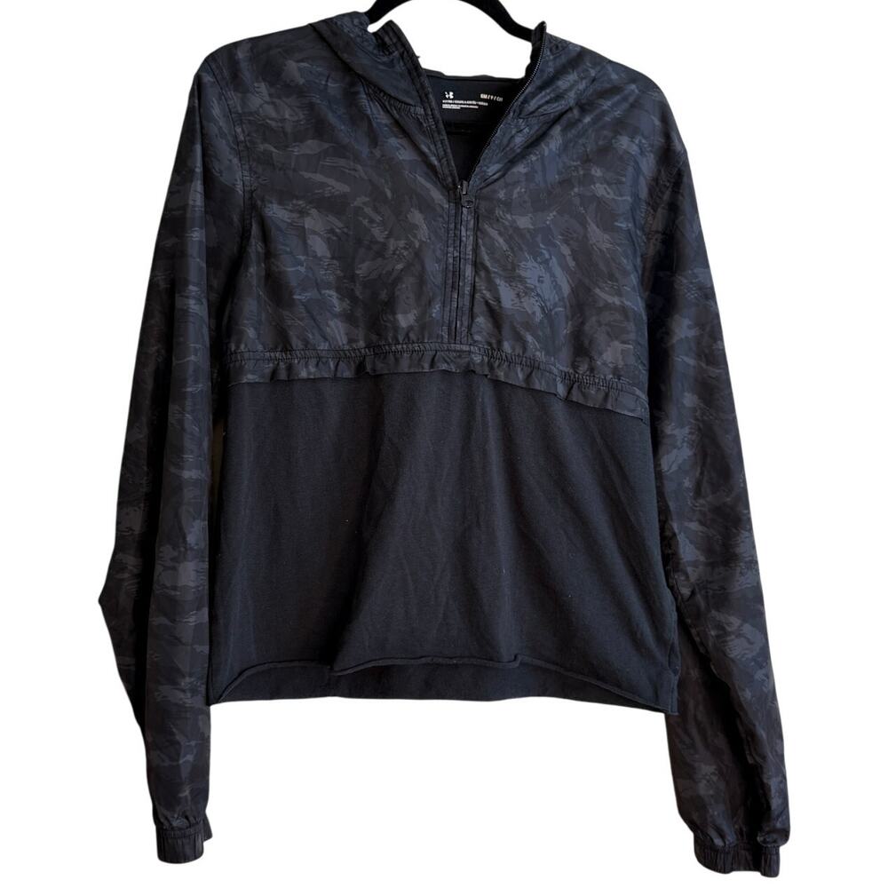 Under Armour Hoodie Sweater Jumper Men Small Gray Camouflage Fitted Light Weight